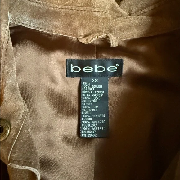 Bebe Y2K Genuine Leather Suede Jacket XS - Picture 2 of 4
